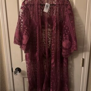 Torrid Burgundy Lace Kimono